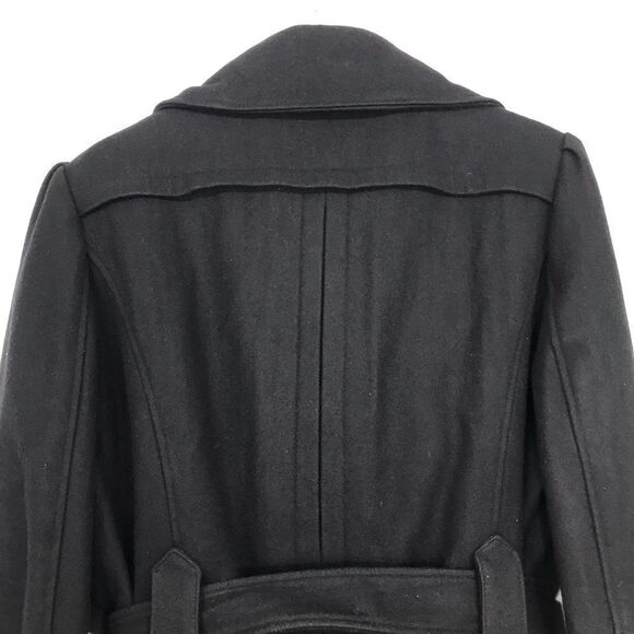 Worthington Black Wool Blend Button Up Trench Coat - Picture 7 of 16